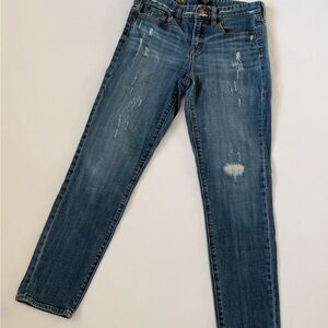 J. Crew Distressed Skinny Jeans in Blue